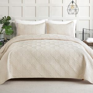 Whale Flotilla Elegant Extra Soft Quilt Set Twin Size, 2-Pie...