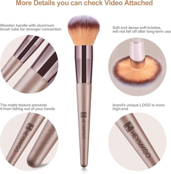 Makeup Brushes HEYMKGO 15PCS Champagne Gold Professional Mak... - Image 5