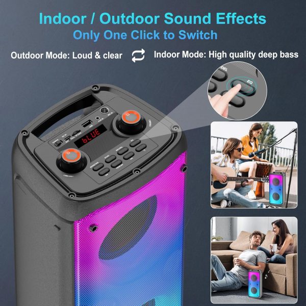 TAMPROAD Bluetooth Speaker, 80W Peak Wireless TWS Portable O... - Image 6