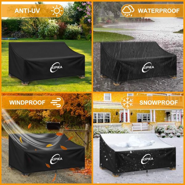Kipiea Patio Sofa Cover, Heavy Duty 420D Outdoor Couch Cover... - Image 8