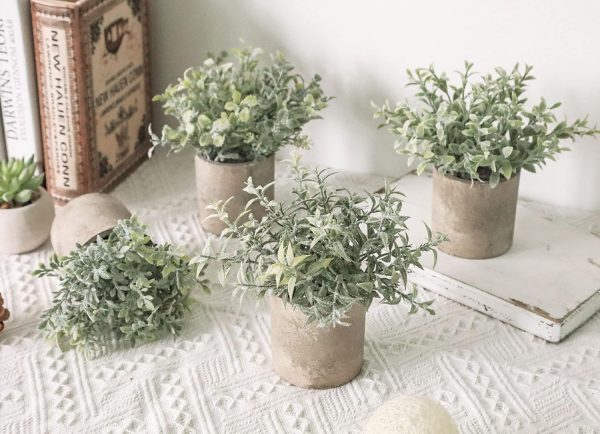Der Rose 6pcs Fake Plants Artificial Plants Faux Plants for ... - Image 6