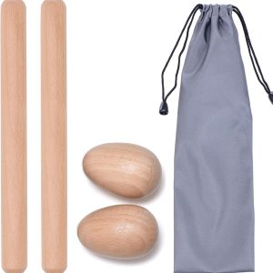 4 Pcs Musical Hand Percussion Instrument Set, Includes 1 Pai...