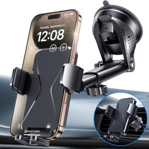 Car Phone Holder [Upgrade Suction Cup & Stable Clip] Phone M...