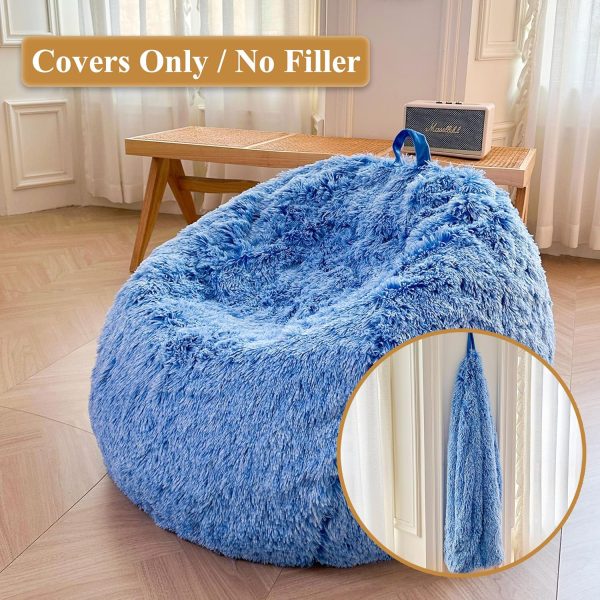 XeGe Faux Fur Comfy Bean Bag Cover(No Filler), Fluffy Stuffe... - Image 2