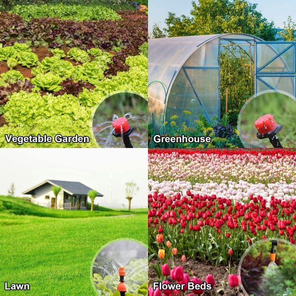 132FT Greenhouse Micro Drip Irrigation Kit, 164PCS Garden Au... - Image 7