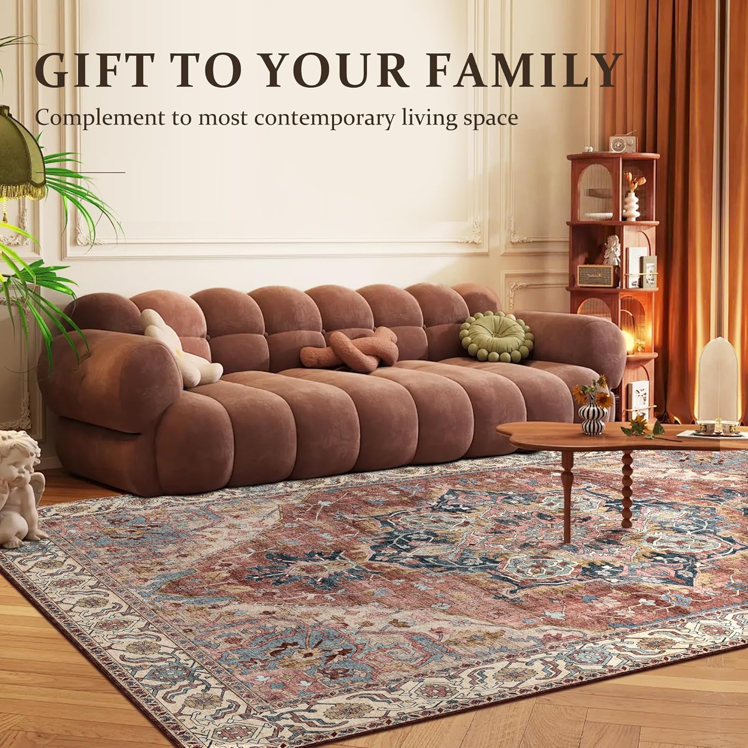 Area Rug 6×9 Boho Large Rug for Living Room Bedroom Deerly O…