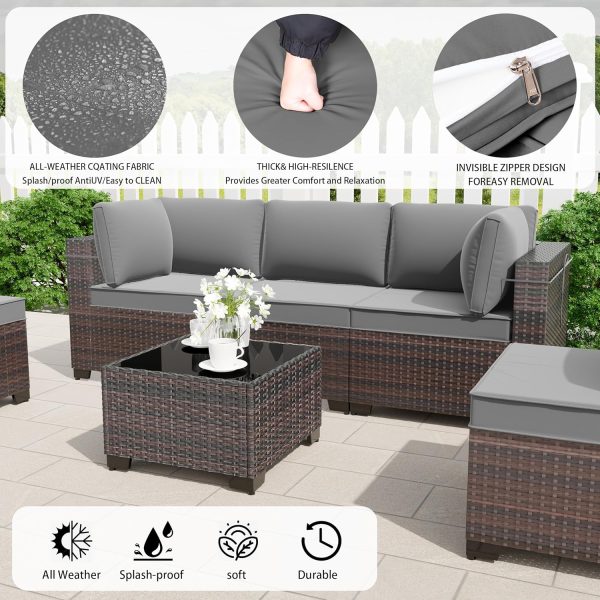 RTDTD Outdoor Patio Furniture Set, 9 Pieces Outdoor Furnitur... - Image 4