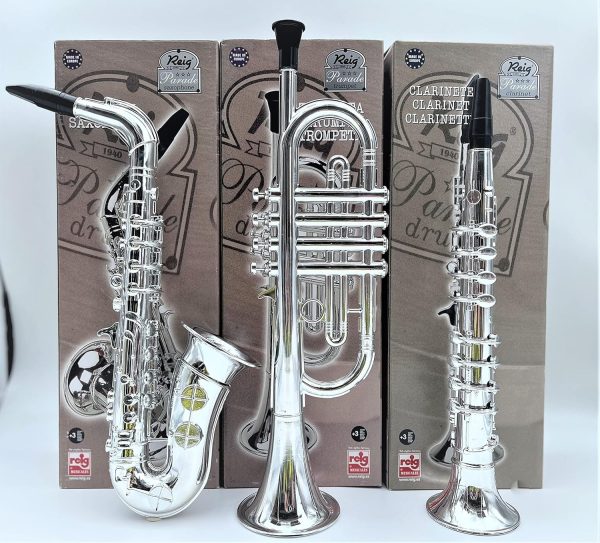 Toy Instruments Set Trumpet, Saxophone and Clarient with Sta...