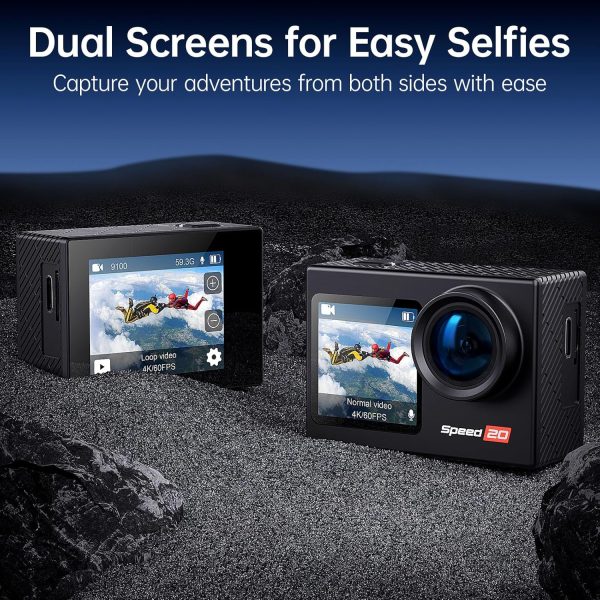 Action Camera 4K 60FPS Underwater Camera, Speed 20 Waterproo... - Image 5