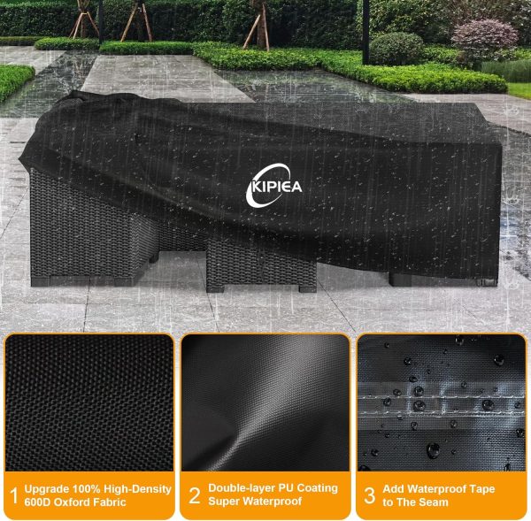 Kipiea 600D Patio Furniture Covers Waterproof Winter, Outdoo... - Image 3