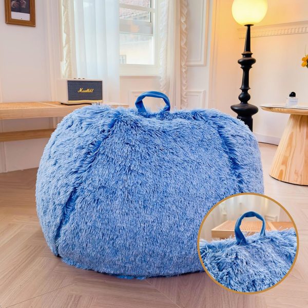 XeGe Faux Fur Comfy Bean Bag Cover(No Filler), Fluffy Stuffe... - Image 5