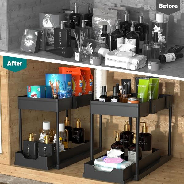 DEKAVA Under Sink Organizer 2 Pack, Bathroom Organizers, 2 T... - Image 5