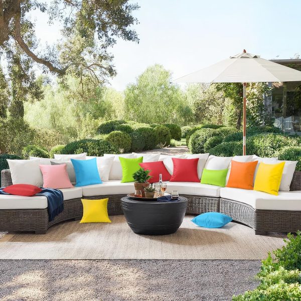 Lewondr Waterproof Outdoor Throw Pillow Cover, 2 Pack Solid ... - Image 7