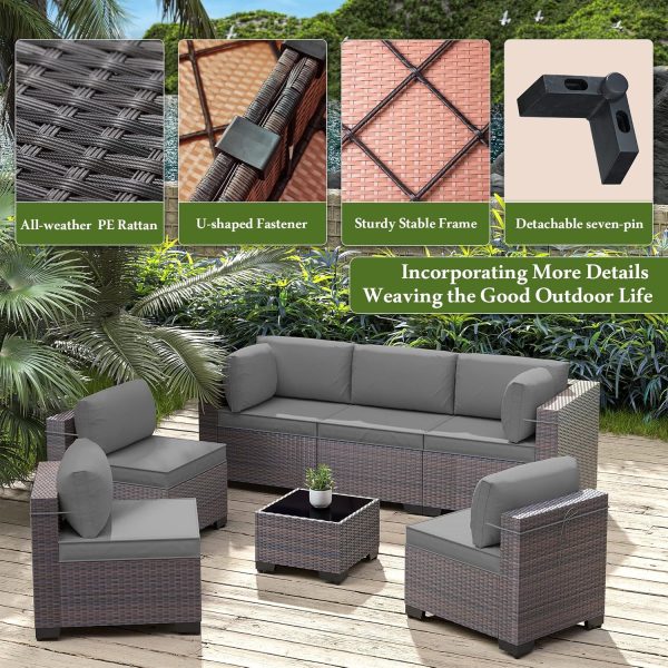 RTDTD Outdoor Patio Furniture Set, 9 Pieces Outdoor Furnitur... - Image 3