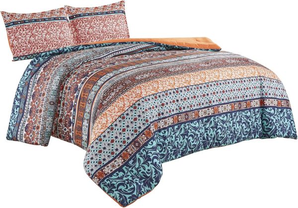 Chezmoi Collection Shore 3-Piece Boho Stripe Queen Comforter... - Image 4