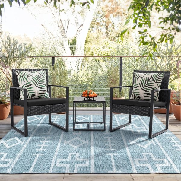 Flamaker 3 Pieces Patio Set Outdoor Wicker Furniture Sets Mo... - Image 5