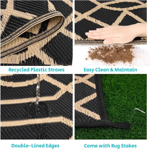 HEBE Outdoor Rug 6'x9' Waterproof Patio Mat Reversible Outsi... - Image 3