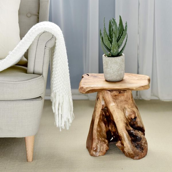 WELLAND Tree Stump Stool Live Edge, Natural Edge Side Table,... - Image 5