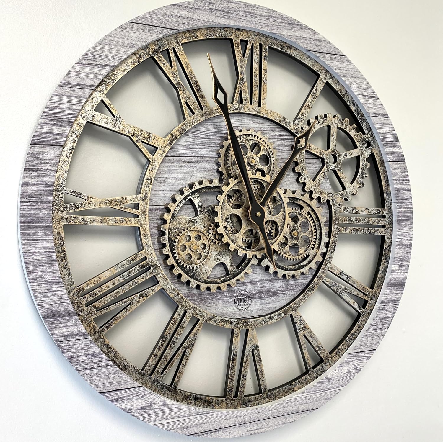 The Gears Clock The Original Real Moving Gear Wall Clock Vin…