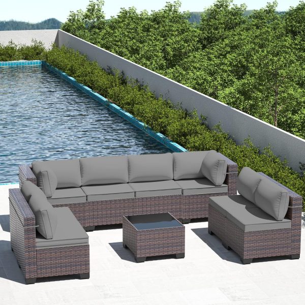 RTDTD Outdoor Patio Furniture Set, 9 Pieces Outdoor Furnitur... - Image 6