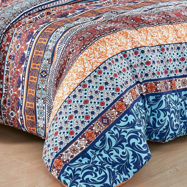 Chezmoi Collection Shore 3-Piece Boho Stripe Queen Comforter... - Image 3