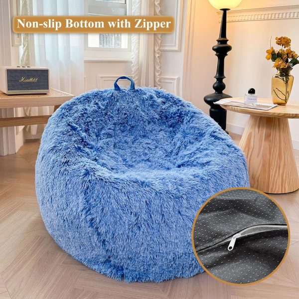 XeGe Faux Fur Comfy Bean Bag Cover(No Filler), Fluffy Stuffe... - Image 4