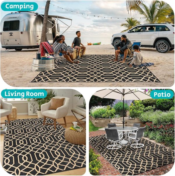 HEBE Outdoor Rug 6'x9' Waterproof Patio Mat Reversible Outsi... - Image 8