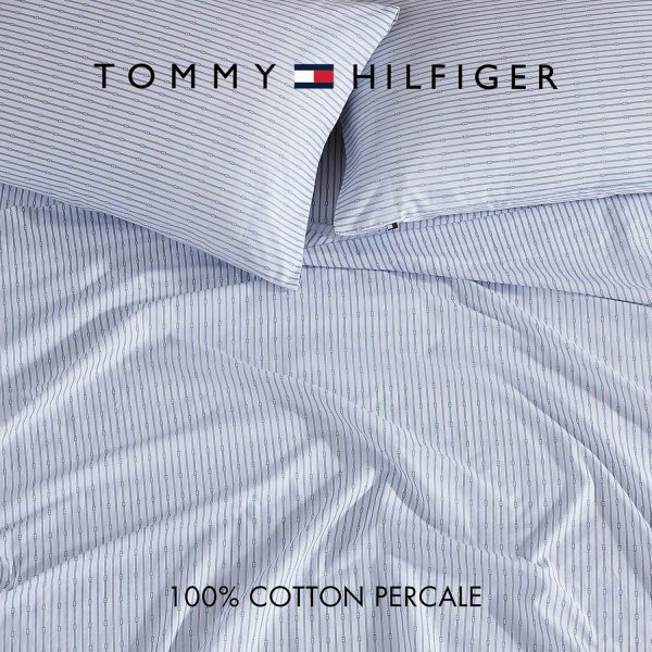 Tommy Hilfiger - Sheet Set, Cotton Percale Bedding with Matc... - Image 3
