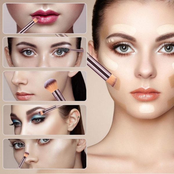 Makeup Brushes HEYMKGO 15PCS Champagne Gold Professional Mak... - Image 7