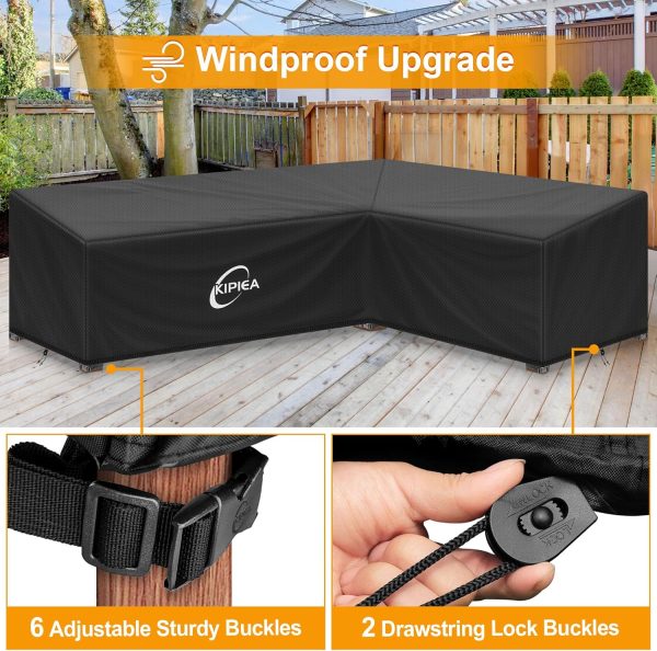 Kipiea 600D L-Shape Outdoor Patio Furniture Covers Waterproo... - Image 5