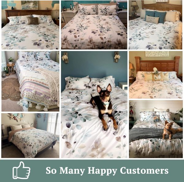 MILDLY 100% Egyptian Cotton Duvet Cover Sets, Gradient Teal ... - Image 4