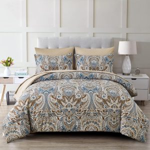 Drucon Brown Comforter Set King, 7 Pieces Bed in a Bag Comfo...