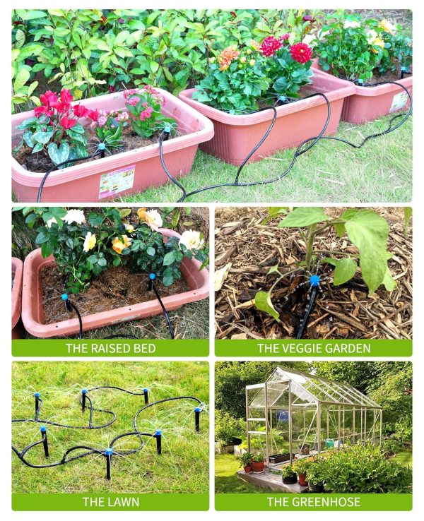 HIRALIY 49.2FT Drip Irrigation Kit, Garden Watering System, ... - Image 5