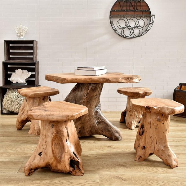 WELLAND Tree Stump Stool Live Edge, Natural Edge Side Table,... - Image 7