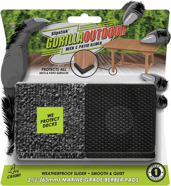Slipstick GorillaOutdoor Weatherproof 2-1/2 Inch Furniture S...