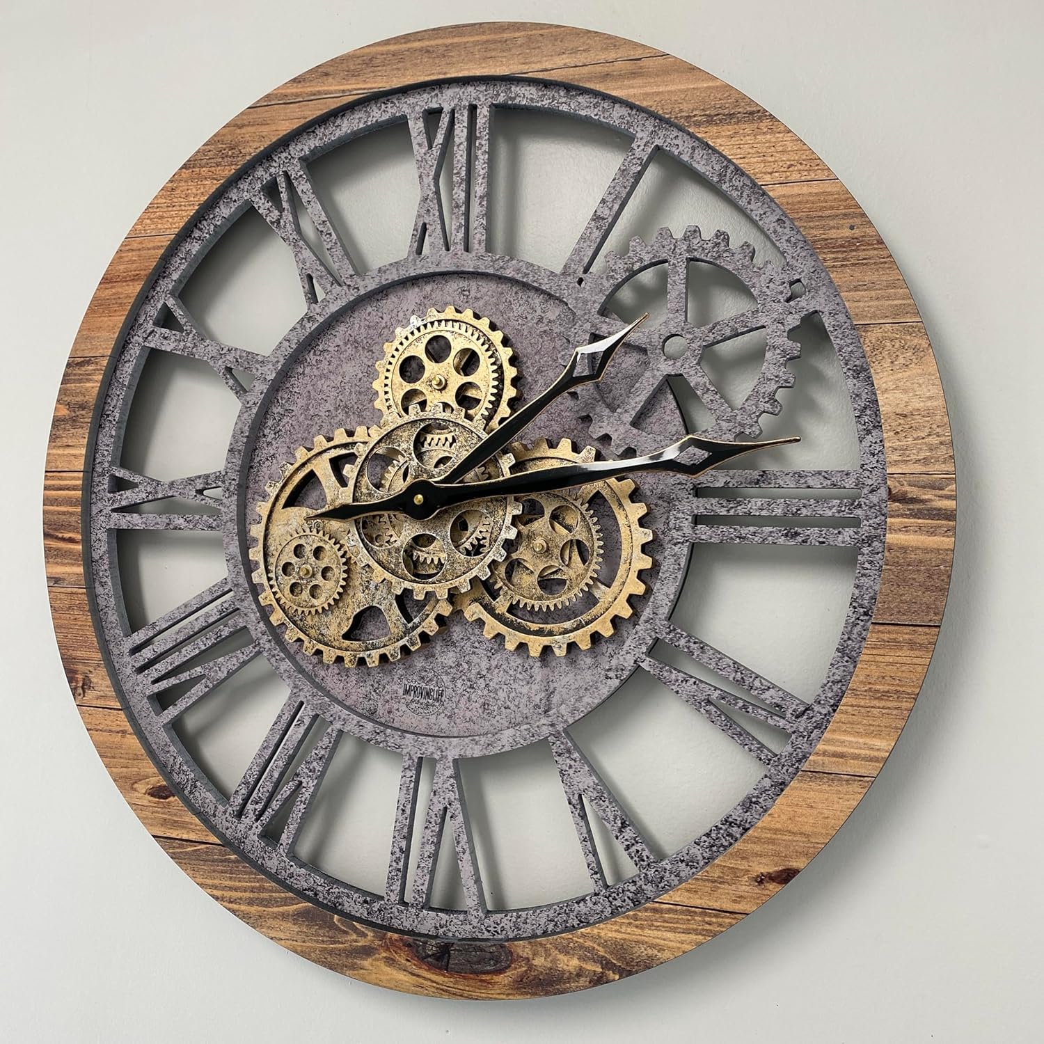 The Gears Clock The Original Real Moving Gear Wall Clock Vin…