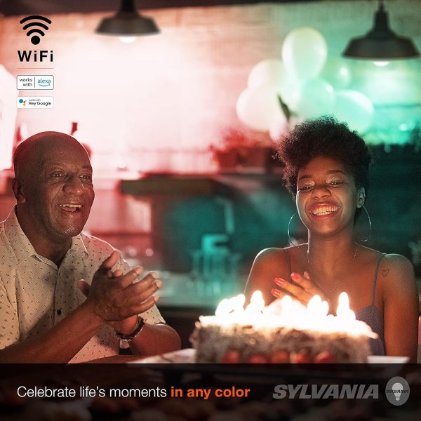 Sylvania WiFi LED Smart Light Bulb, 60W Equivalent Full Colo... - Image 4